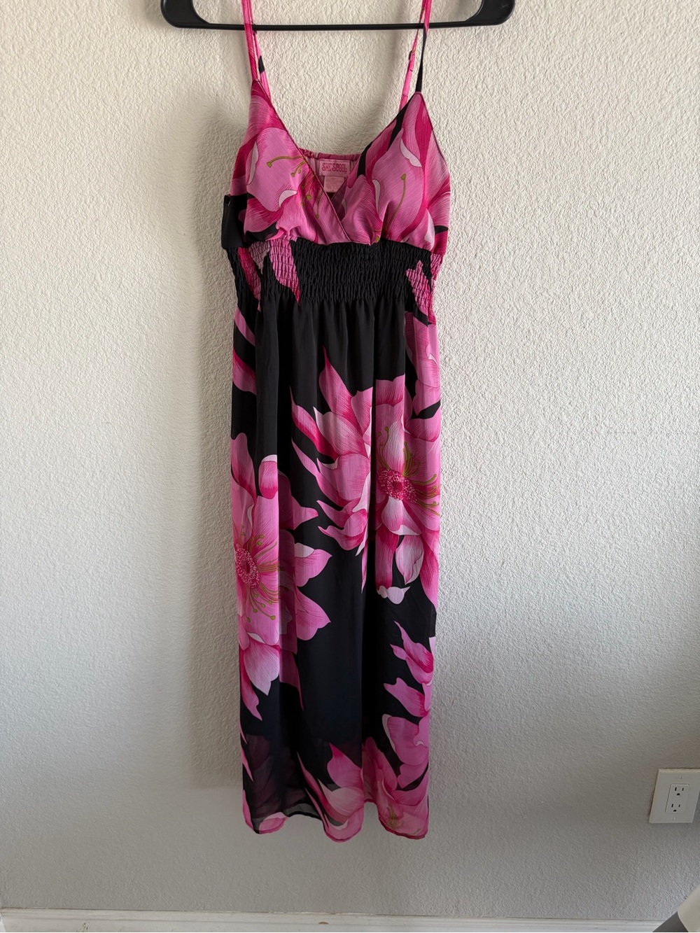 She's Cool Pink Labeled Floral Dress